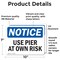 Signmission Use Pier At Own Risk, 10 in W x Rectangle, Vinyl Decal OS-2PACK-NS-D-710-L-18808 - alternate 3